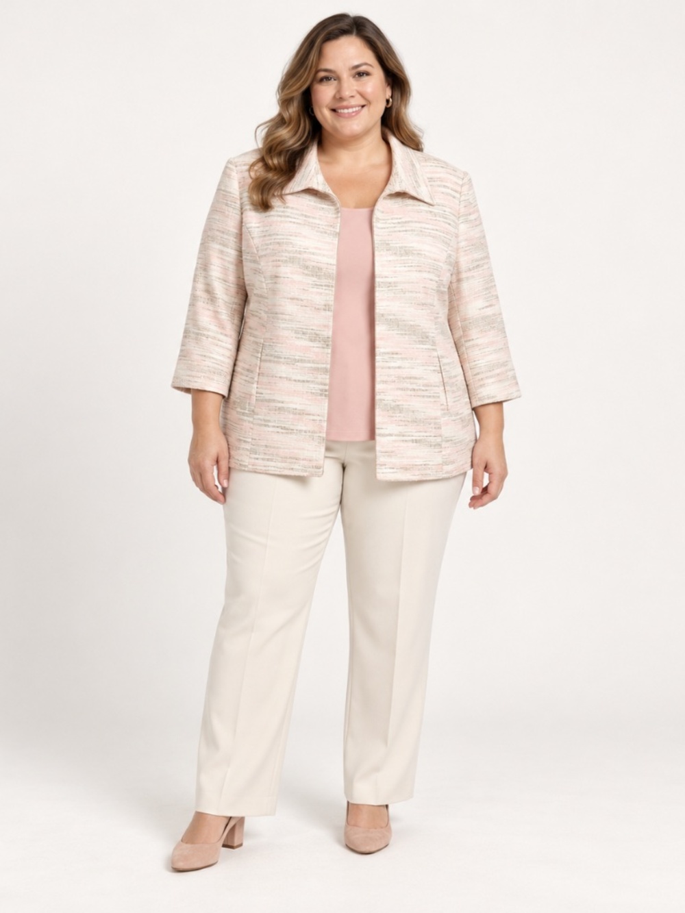 Alex Marie Woman 20W Jacket & 2X Pink Shell Two Piece Set
